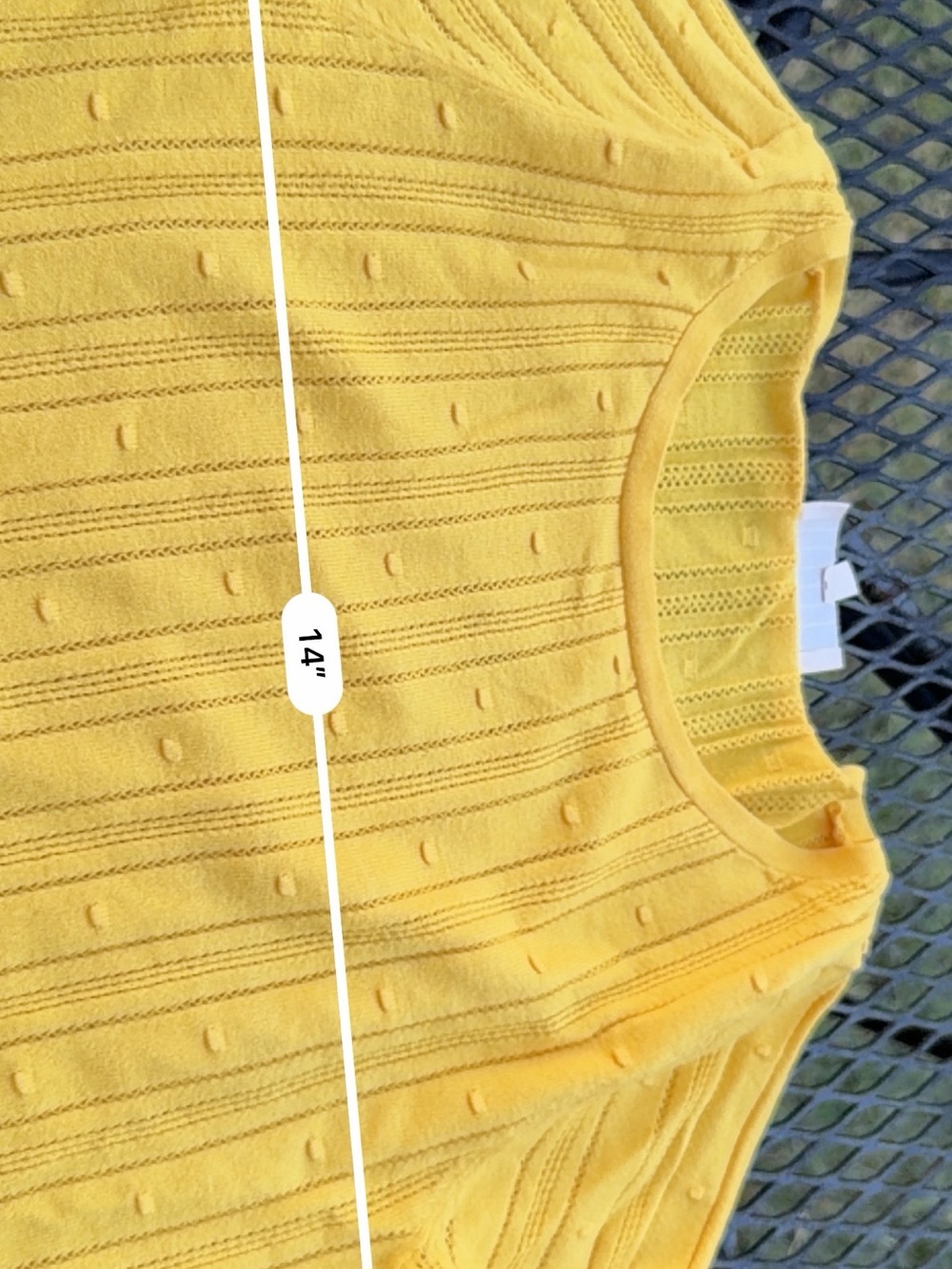 Sezane Bright Yellow Textured Knit Crewneck Sweater size M - Picture 7 of 8